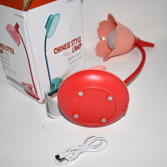 Pink Desk Lamp with Clamp – Rechargeable LED, Adjustable Gooseneck, Dimmable, NW - Picture 4 of 5